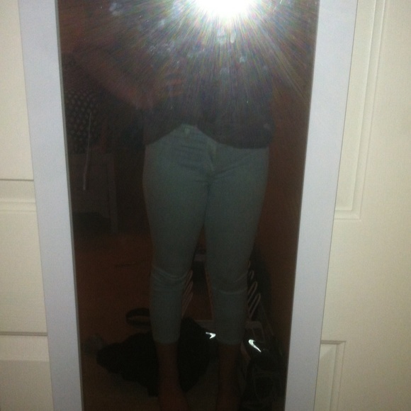 Pastel Blue AEO Cropped Skinny Jeans - Picture 3 of 4