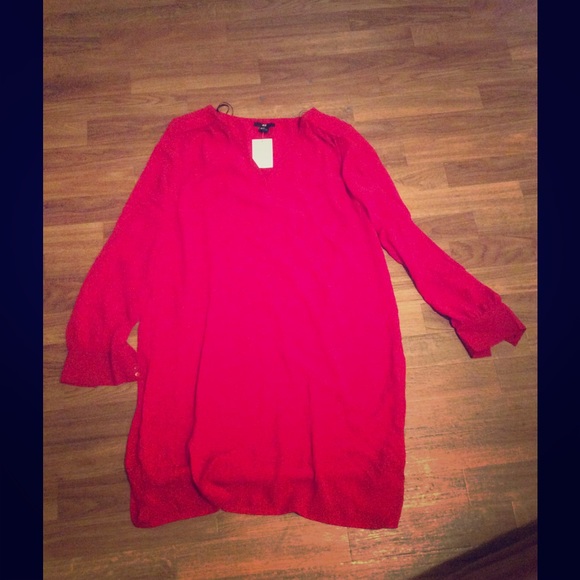 Red shift mini dress