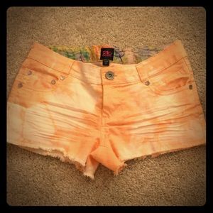 Light Orange/Peach Tyedyed short shorts