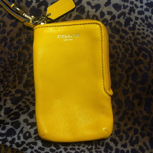 Coach yellow wristlet