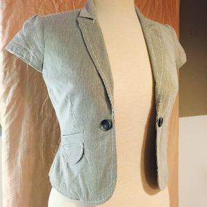 Ann Taylor Loft Striped Cap Sleeve Blazer