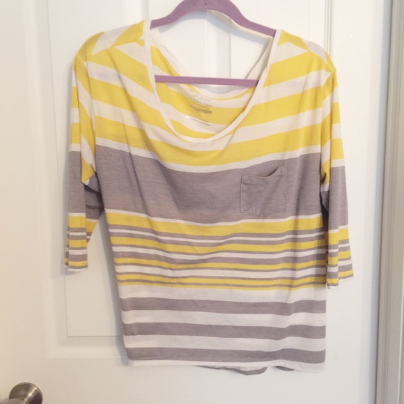 Gray and Yellow slouchy tee , worn once
