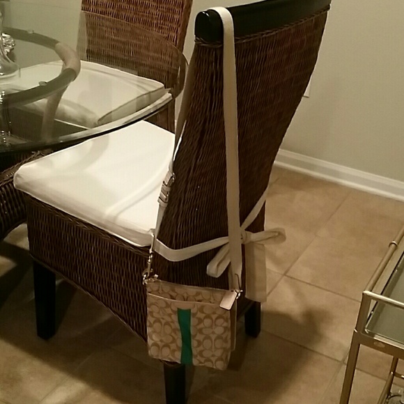 Authentic teal and brown Coach crossbody bag