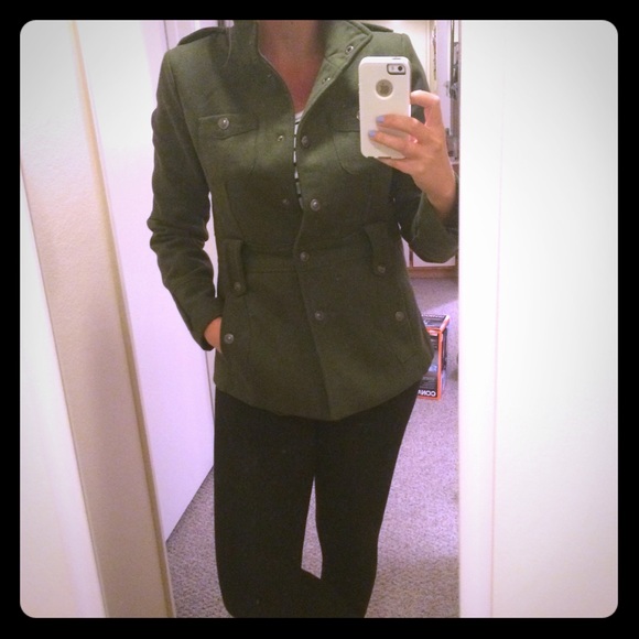 Green wool coat