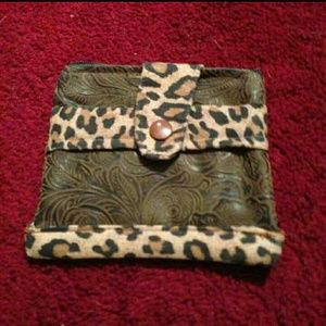 Leopard & Leather coin purse+