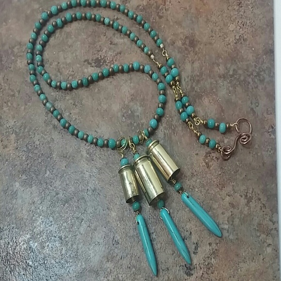 Mixed Bullet & Turquoise Necklace