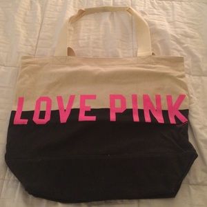 Pink Canvas Tote Bag