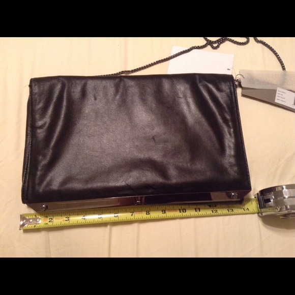 Halston Heritage Black  Leather Large Clutch Purse