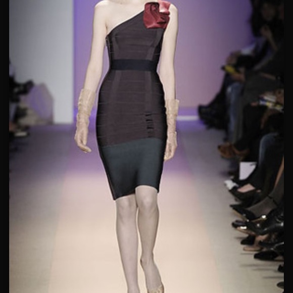 Herve Leger Rose Bandage Dress