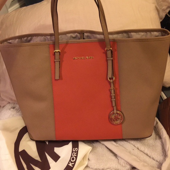 NWT Michael Kors Striped Travel Tote