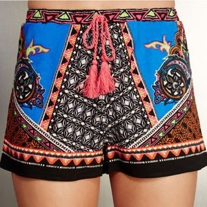 DRAWSTRING MIXED PRINT SHORT
