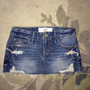 Hollister mini jean skirt