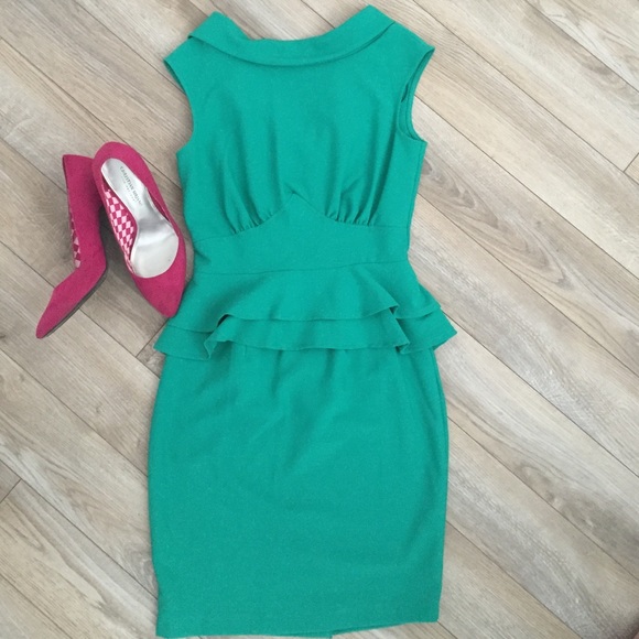 Emerald Green Peplum Dress