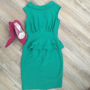 Emerald Green Peplum Dress