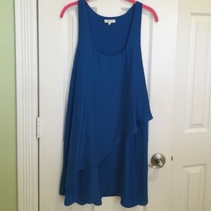 Blue silk tank dress urban outfitters