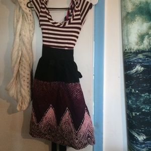 Girly multi pattern dress