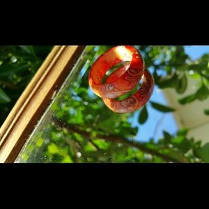 Wooden ring handmade design .