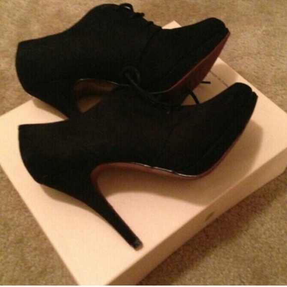 Black stiletto ankle boots