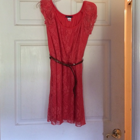 Coral lace dress like new