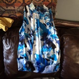 Blue flowered blouse