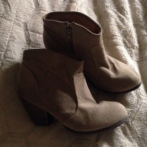 Tan suede booties