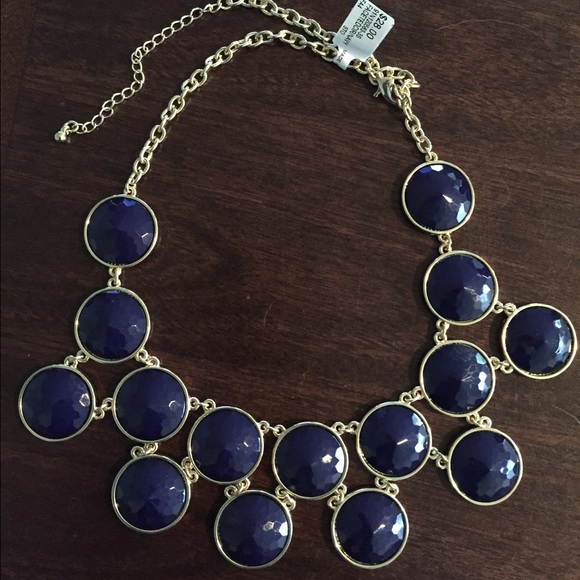 Francescas navy and gold statement necklace