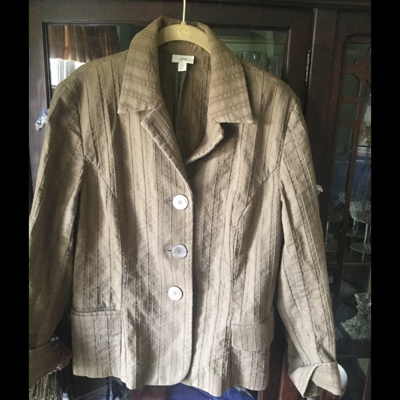 J Jill Cotton Brown Jacket size 16