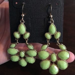 Francesca's green chandelier earrings