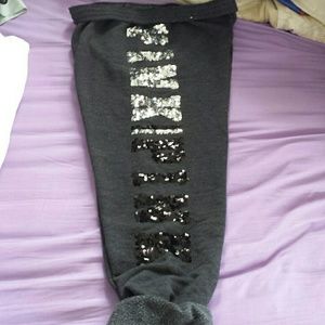 Dark Grey Victorias Secret Sequins Sweat Pants !!