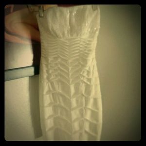 Beautiful white strapless cocktail dress