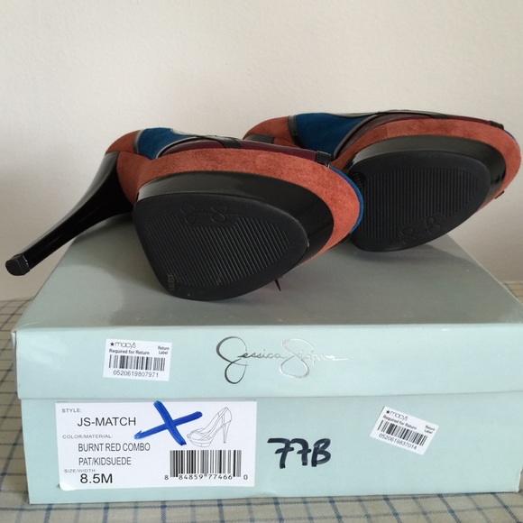 Jessica Simpson Colorblock High Heel Shoes Sz 8.5 - Picture 2 of 3