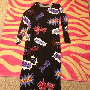 Comic /cartoon print midi dress