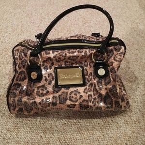 Betsey Johnson sequin animal print handbag EUC