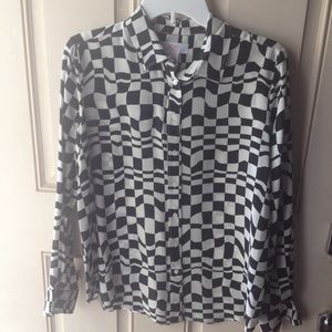 Black and white abstract blouse