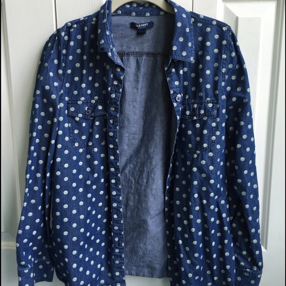 Old Navy Button Down W/Polka Dots