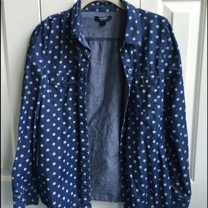 Old Navy Button Down W/Polka Dots