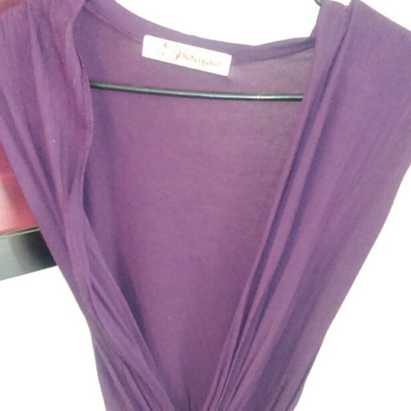 Purple V long dress