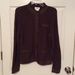 Talbots brown L classy button up jacket