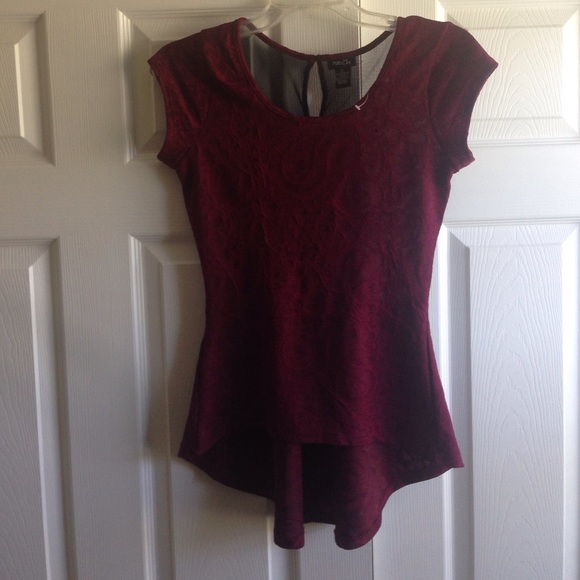 Burgundy mesh top