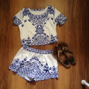 Boho pattern two piece set