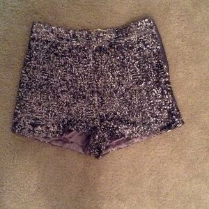 Sequin high waist shorts