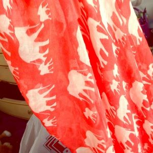 Coral elephant scarf