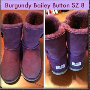 Burgundy Bailey Button Uggs 8 Excellent!!