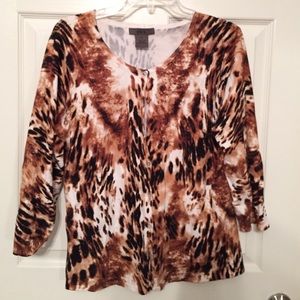 Isa Animal print sweater XL with 3/4 sleeves
