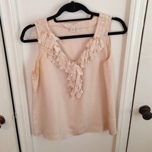 Blush Silk Fringe J.Crew Top