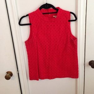 Red eyelet J.Crew Top