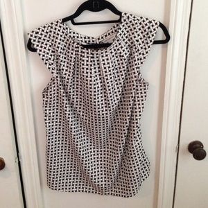 Cap-sleeve checkered Banana Republic Top