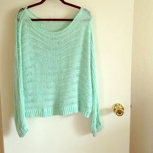 Oversized seafoam green holy sweater