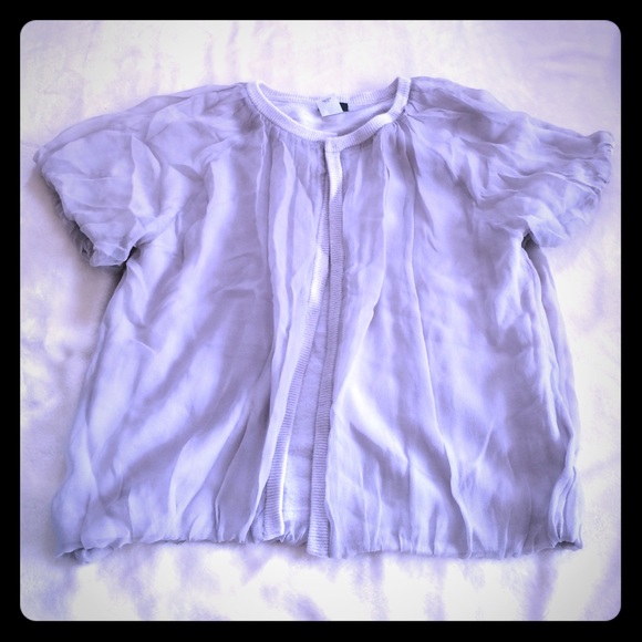 Jcrew short sleeved silk covered sweater