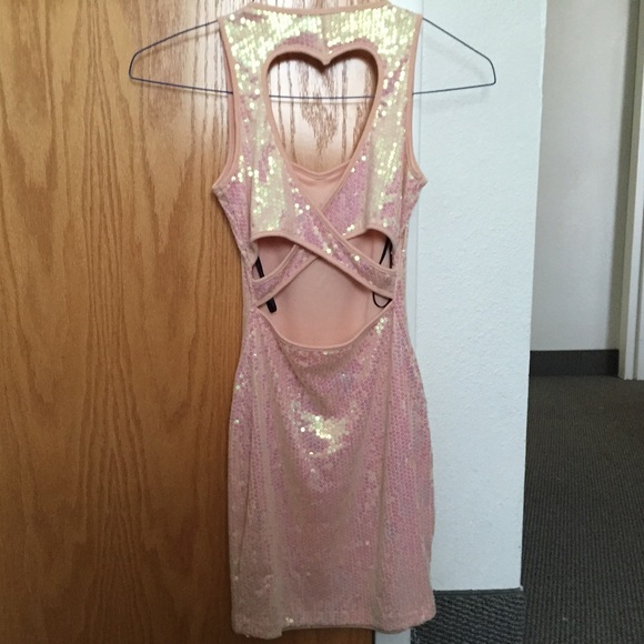 NWOT Light Pink Sequin Dress - Picture 2 of 4